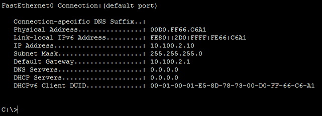 Use ipconfig /all to gather IP, subnet mask, default gateway and MAC address