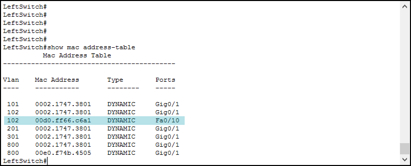 Use show mac address-table to find where a device is connected to a Cisco switch