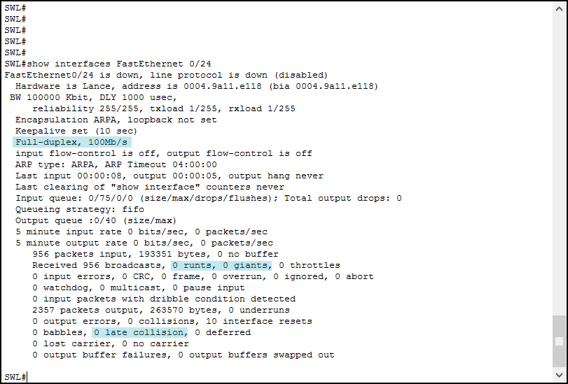 show interfaces IOS command output used when troubleshooting interfaces errors