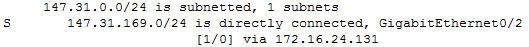 Route with exit interface and next-hop specified in the Routing Table