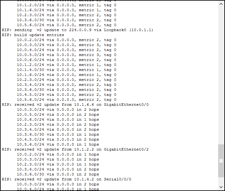 Use debug ip RIP in Cisco IOS to verify Routing Information Protocol real-time traffic