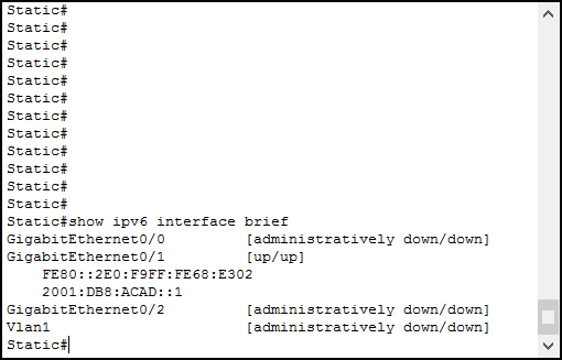 Cisco IOS show ipv6 interface brief command to check IPv6 routing configuration