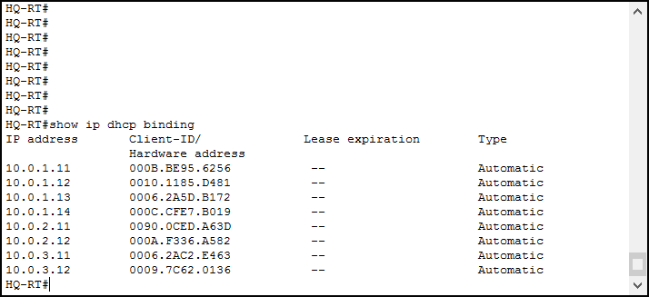 Use show ip dhcp binding to troubleshoot a Cisco DHCP Server