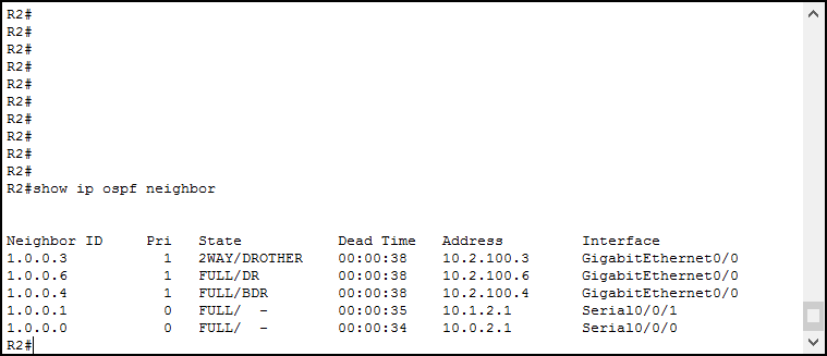 Use show ip ospf neighbor to troubleshoot OSPF Adjacencies on Cisco routers