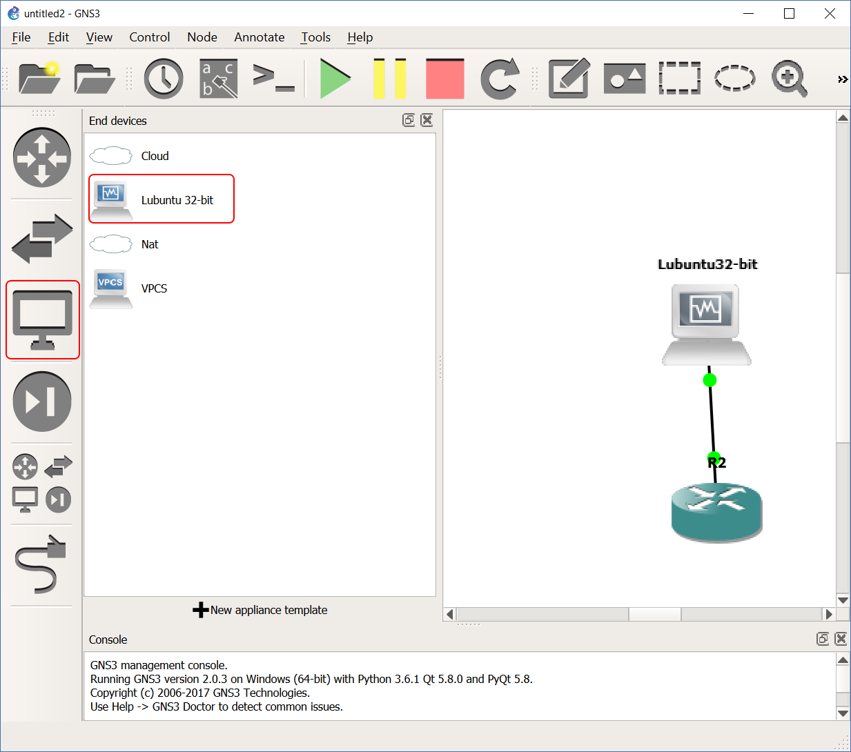 Drag the VM in the GNS3 topology is our final step to add VMs in GNS3