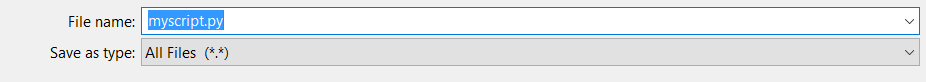 Save your Python for Beginners script in any location.