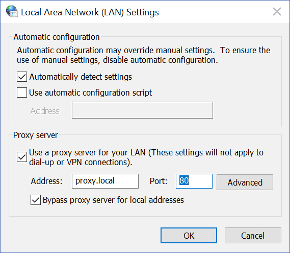 Once you know what is a proxy server, this is the page where you can configure its settings on a windows PC