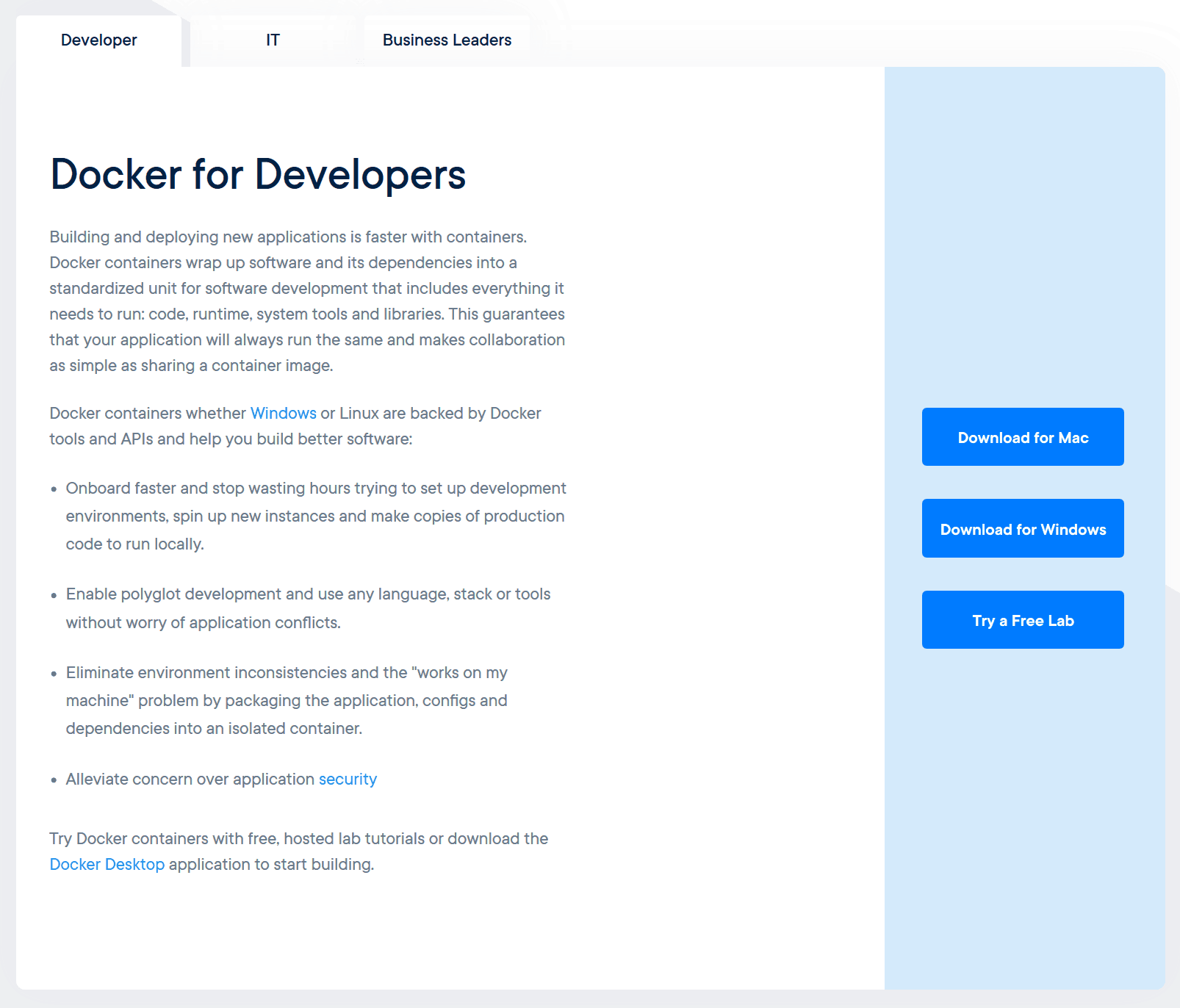 Docker Jenkins Tutorial: start by downloading docker and installing it