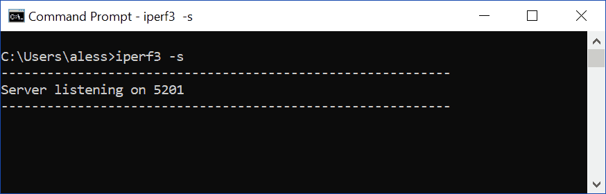 How to use iperf: run iperf3 -s to launch te server