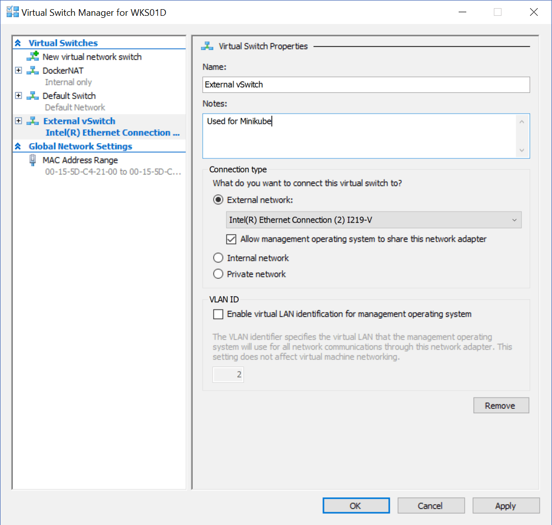 In this minikube tutorial we see how to run minikube inside hyperv, and to do that we need to create a virtual switch first