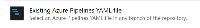 To build an azure build pipeline, we need to specify the YAML file we already created.