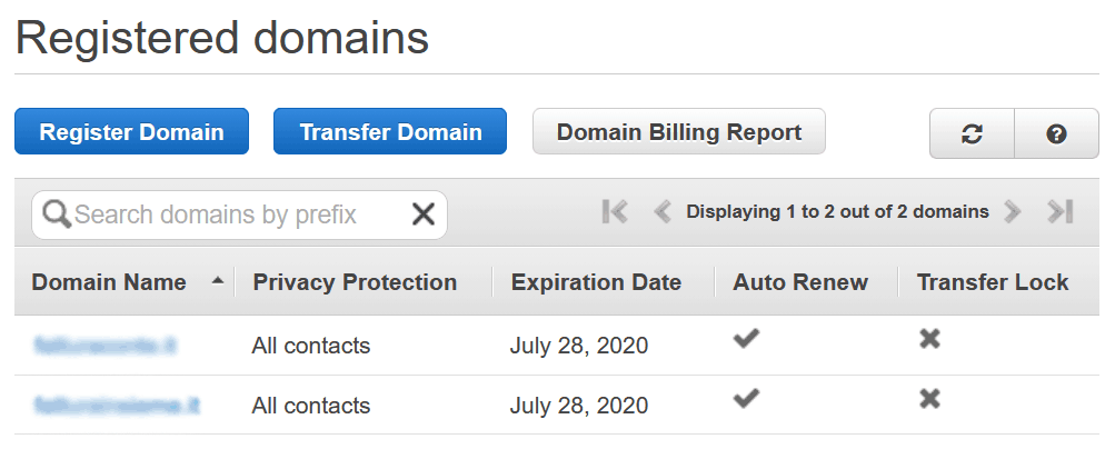 The first thing we do in our Route 53 tutorial is the registration of a new domain.