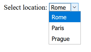 HTML select to create a dropdown