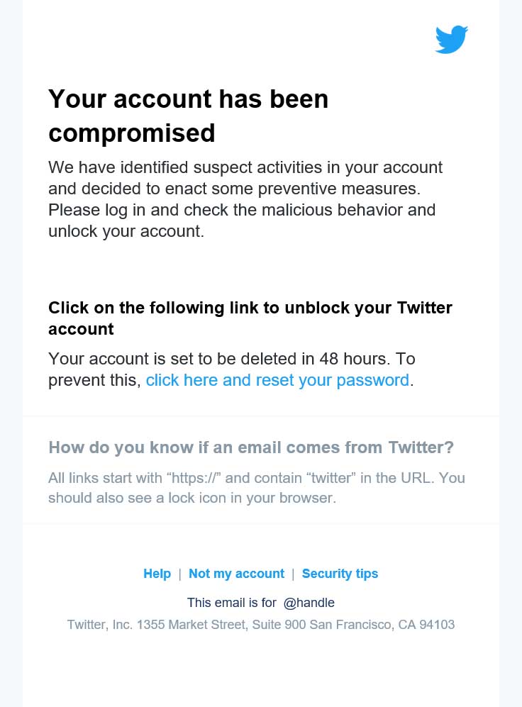 To hack Twitter, hackers use phishing emails