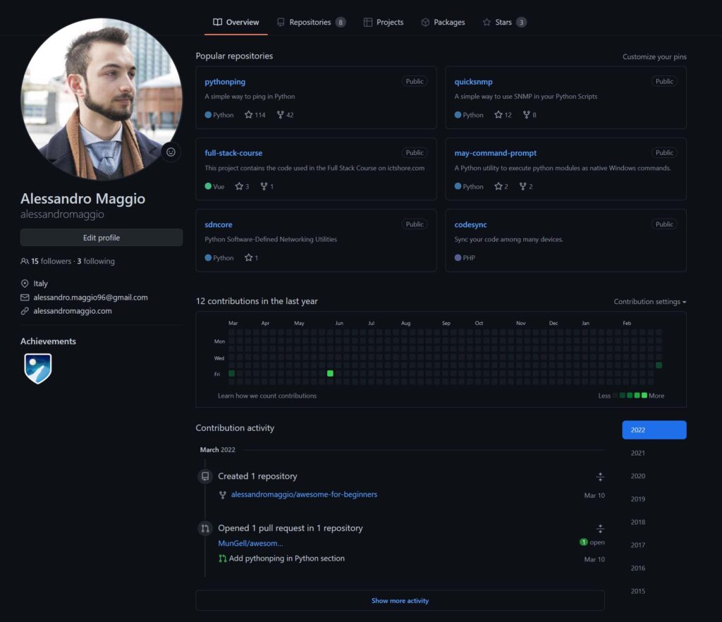 Alessandro Maggio's Git Hub profile