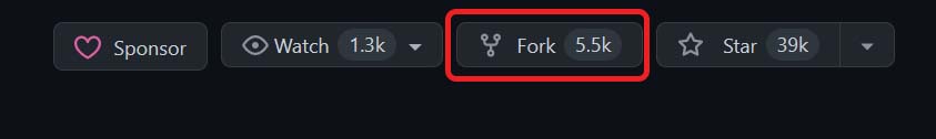If you want to make open source contribution, you need to fork a project with the appropriate buttom on the top right of the screen