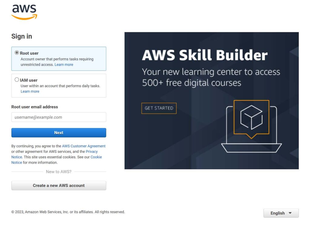 The first step to email automation is creating an AWS account