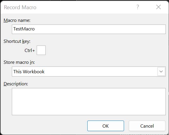 Give a name to your Excel Macro