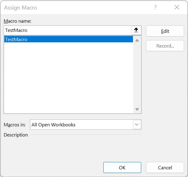 Assign a Macro to a button